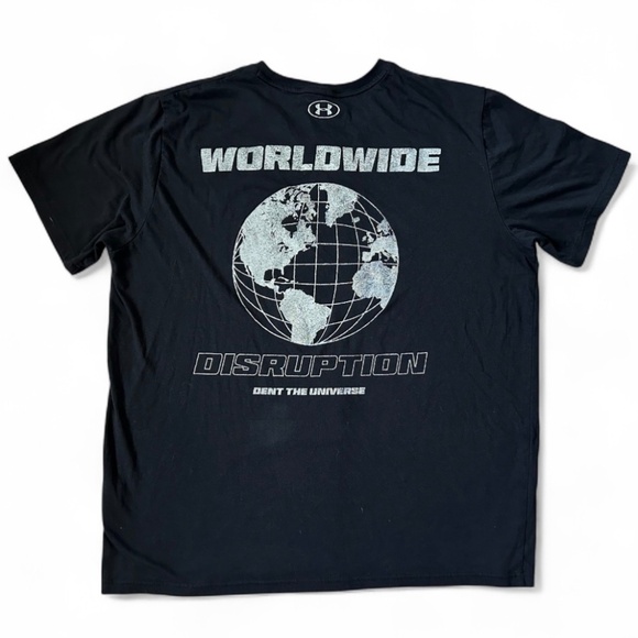 Under Armour X Project Rock Men Shirt 2XL Black Graphic Print Iron Paradise - Picture 2 of 4